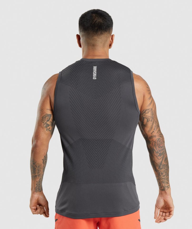 Men's Gymshark Apex Seamless Tanks Black | CA 3A608N